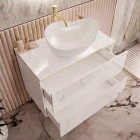 KÚPELŇOVÁ SKRINKA NESSIE BIELÝ LESK + ZLATÁ