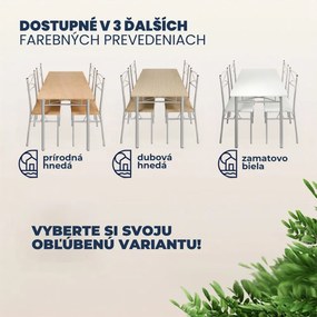 Jedálenská súprava PAUL, 5-dielna, tmavý dub Casaria