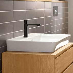 HANSGROHE Rebris E páková umývadlová batéria CoolStart s kovovou odtokovou súpravou s tiahlom, výška výtoku 109 mm, matná čierna, 72551670