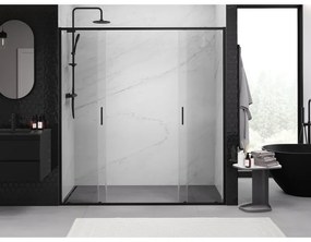 Mexen Exo, 2-krídlové posuvné 170x200 cm, 6mm číre sklo, čierny profil, 8152-170-000-70-00