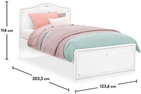 Študentská posteľ Betty 120x200cm - biela/šedá