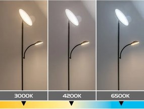 Rabalux 74084 - LED stmievateľná stojacia lampa HALINA 23W/230V 3000/4200/6500 čierna