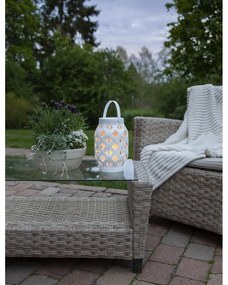 Biely lampáš Star Trading Flame Lantern, výška 23 cm