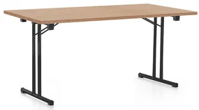 Skladací stôl 160 x 80 cm, čierna podnož, dub