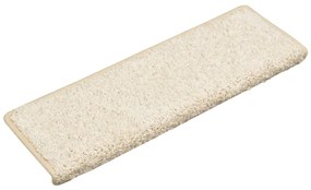 vidaXL Kobercové nášľapy na schody 15 ks, 65x25 cm, biele