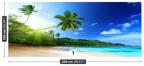 Fototapeta Vliesová Pláž na seychelách 152x104 cm