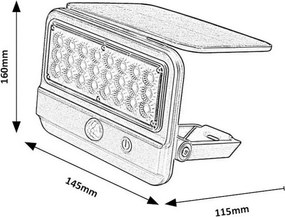 Rabalux 77090 solárny vonkajší reflektor s PIR Flaxton, biela
