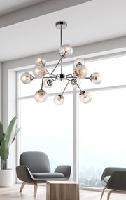 Candellux Chrómový závesný luster Best pre žiarovku 12x E14 30-64806