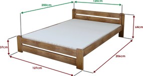 AKCIA Posteľ Laura 120 x 200 cm, dub II.akosť Rošt: Bez roštu, Matrac: Bez matraca