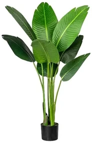 Umelá rastlina Strelitzia Nicolai v kvetináči, 120 cm, zelená