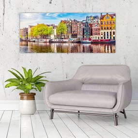 Obraz - Tancujúce domy, Amsterdam (120x50 cm)