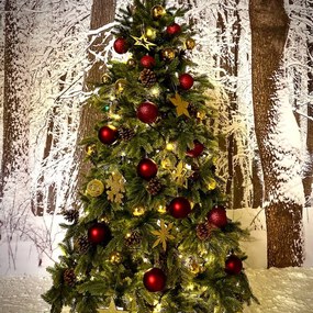 DECOLED Vianočné ozdoby - sada plastových guliek 24 ks, d.6 cm, bordová, 12x matná, 12x lesklá