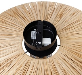 Rustikálna nástenná lampa čierna s lanom 60 cm - Leia