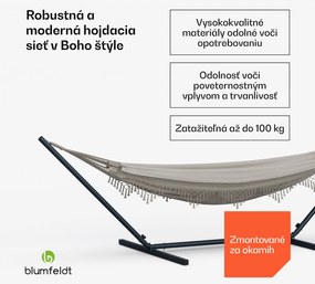 Blumfeldt SwayStation Boho hojdacia sieť, 320 x 116 cm, odolná proti poveternostným vplyvom, odolná proti hrdzi