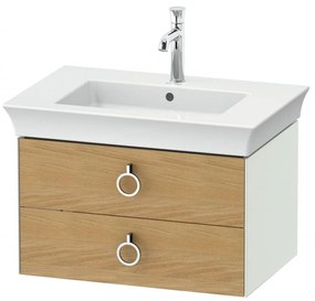 DURAVIT White Tulip závesná skrinka pod umývadlo, 2 zásuvky, 684 x 458 x 410 mm, dub prírodný masív/biela matná, WT43510H536