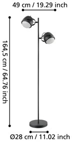 Eglo 390048 - Stojacia lampa UPANEMA 2xE27/28W/230V čierna
