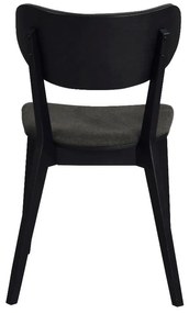 Čierna dubová jedálenská stolička s tmavosivým sedadlom Rowico Cato