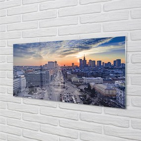Obraz na akrylátovom skle Varšava mrakodrapy sunset 100x50 cm