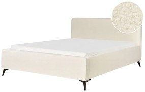 Buklé posteľ 180 x 200 cm krémová VALOGNES Beliani