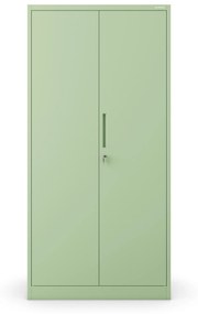 Uzamykateľná úložná skriňa DAWID, 900 x 1850 x 450 mm, Fresh Style: pastelovo zelená