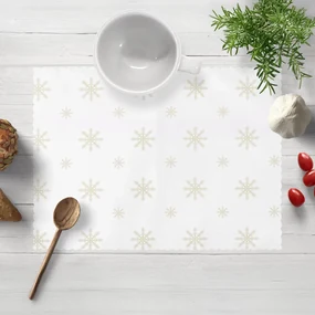 Biante Teflónové prestieranie na stôl TF-119 Vianočné béžové vločky na bielom 30x40 cm