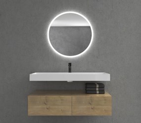 CERANO - Umývadlo z liateho mramoru Vita - nástenné aj na dosku - otvor pre batériu - biela matná - 100x46 cm, CER-CER-8050BD6940