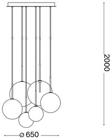 Ideal Lux - LED Luster na lanku EQUINOXE 6xG4/2W/230V pr. 65 cm mosadz/dymová