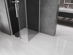 Mexen Velar L, sprchový kút s posuvnými dverami 120 x 120 cm, 8mm šedé sklo, biela matná, 871-120-120-43-20