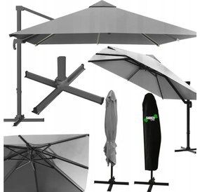 Štýlový sivý slnečník MINI ROMA 2,5 × 2,5 m