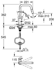 GROHE 306312430 - Drezová batéria QUICKFIX START 362 mm čierna