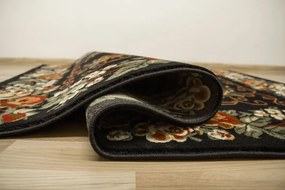 Koberec Afgan 4362A kvety, čierny / zelený