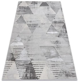 Koberec LIRA E1627 Trojuholníky geometrický, štrukturálny, glamour - sivý