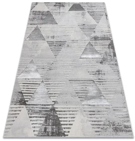 Koberec LIRA E1627 Trojuholníky geometrický, štrukturálny, glamour - sivý