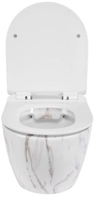 Rea CARLOS Aiax - závesná WC misa Rimless 49x37 s pomaly-padajúcim sedátkom, biela, REA-C6385