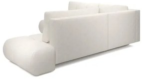 Rozkladacia rohová čalúnená sedacia súprava ALMADA do tvaru L s úložným priestorom, pravá, béžová