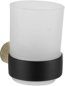 Mexen Base, nástenný pohár na kefky, čierna - zlatá, 7088238-57
