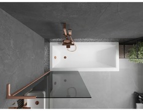 Mexen Next L, 1-krídlová vaňová zástena 70 x 150 cm, 6mm šedé sklo, medený profil, 895-070-000-03-40-65
