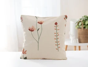 Bavlnená obliečka na vankúšik Renforcé 40 × 40 cm – Vlčie maky béžové