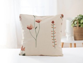 Bavlnená obliečka na vankúšik Renforcé 40 × 40 cm – Vlčie maky béžové