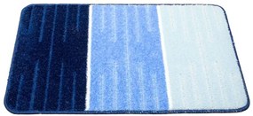 Kúpeľňový koberček COMO modrý / krémový, pruhy