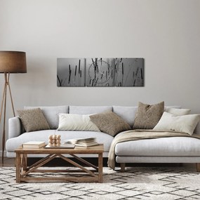 Obraz - Steblá trávy (s hodinami) (90x30 cm)
