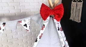 Detský stan TEEPEE (TÝPIA) EXCLUSIVE s doplnkami - MYŠKA MINNIE - červený
