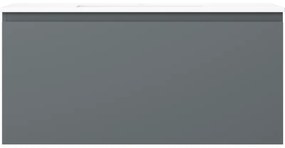 Mexen Orio, kúpeľňová skrinka 100 cm s umývadlom Otis, 1 zásuvka, grafitová matná/biela matná, 91A10-10047-1-BF66-W18M01