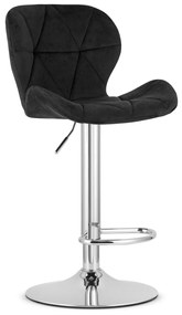 Barová stolička WEST VELVET, čierna
