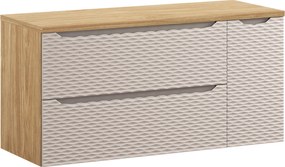 Comad Kúpeľňová skrinka pod doskové umývadlo set Ocean Beige 120 béžová/dub olejovaný
