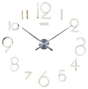 3D Nalepovacie hodiny DIY Clock Evevo 8280XL, Silver 90-130cm