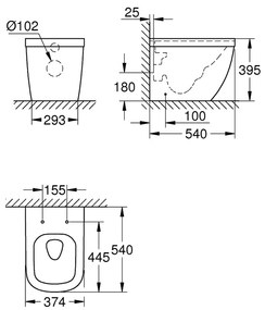 GROHE Euro Ceramic - Stojace WC k stene s PureGuard, alpská biela 3933900H