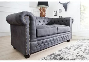 Sedacia súprava 37390 Chesterfield 2-sedenie Antik šedá  - Komfort-nábytok