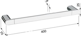Biely nástenný mosadzný držiak na uteráky Flori – Sapho