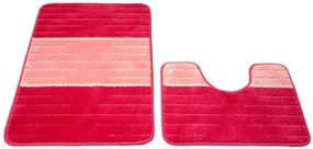 Sada kúpeľňových koberčekov COMO ružová / krémová, pruhy